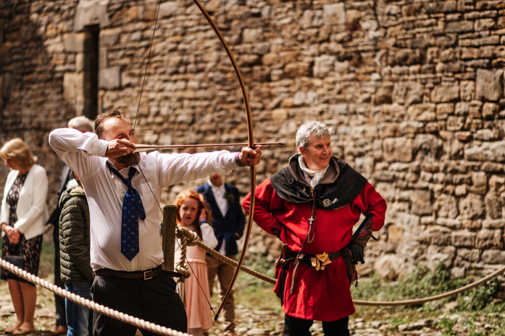 archery at wedding matt godman